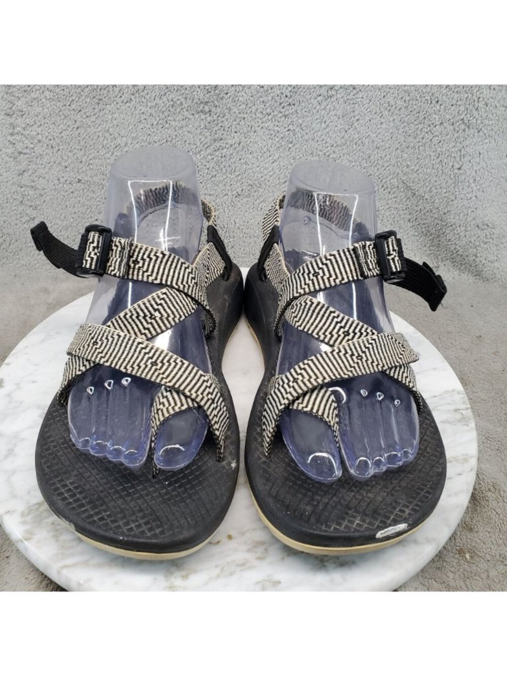 Chaco Shoes Womens Size 9 Z/Cloud 2 Black White Textile Sandals *Read* - Picture 3 of 12
